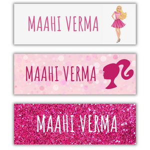 Barbie Name Stickers