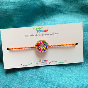 Multicolored Beads Round Rakhi