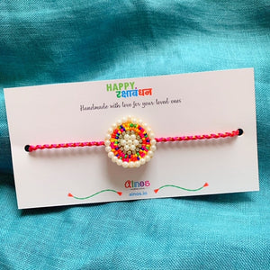 Multicolored Beads Big Round Rakhi