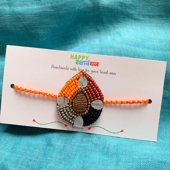 Orange Brown Droplet Rakhi