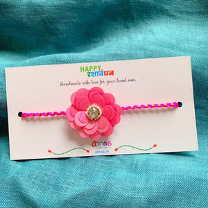 Dark Pink Big Flower Rakhi