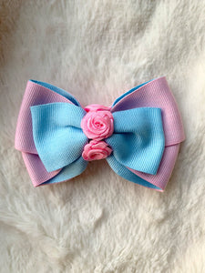 Pink and Blue Roseish Bow