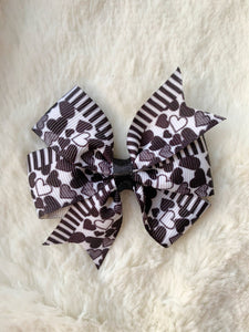 Black Hearts Pinwheel Bow