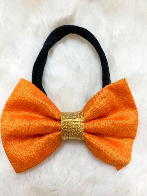 Orange Silk Bow Headband