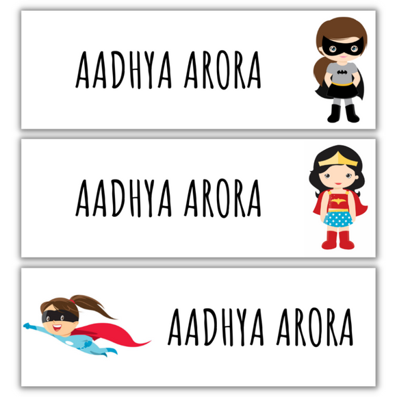 Super Girl Name Stickers