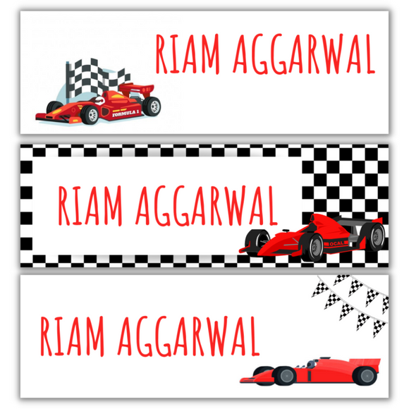 Formula One Name Stickers