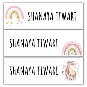 Unicorn & Rainbow Name Stickers