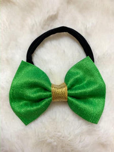 Green Silk Bow Headband