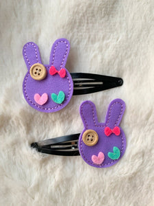 Lavender Bunny Snap Clips