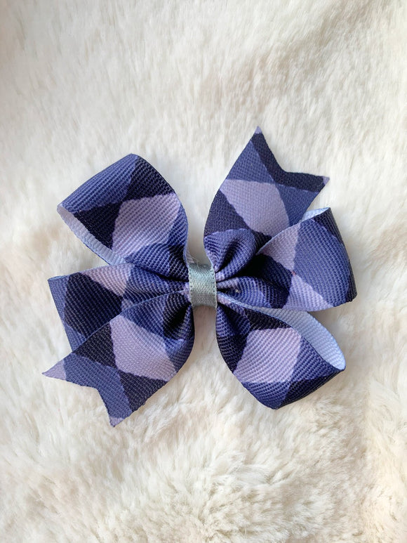 Navy Diamond Pinwheel Bow