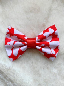 Red and White Hearts Bow