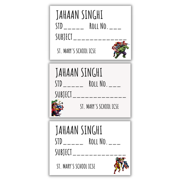 Avengers Personalized Book Labels