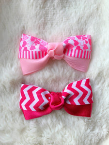 Double Wrap Bow Set-Pink