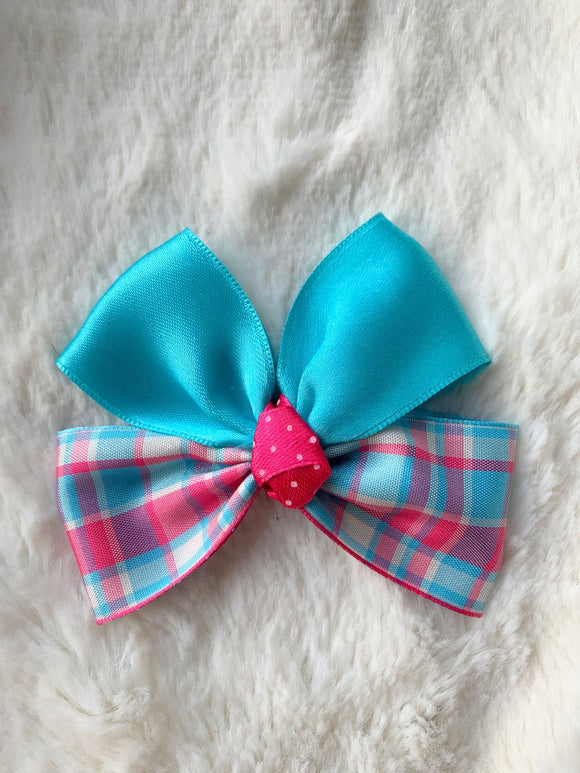 Blue Chic Checks Bow