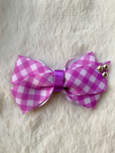 Lavender Checkered Small Bow