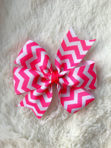 Pink Chevron Pinwheel Bow