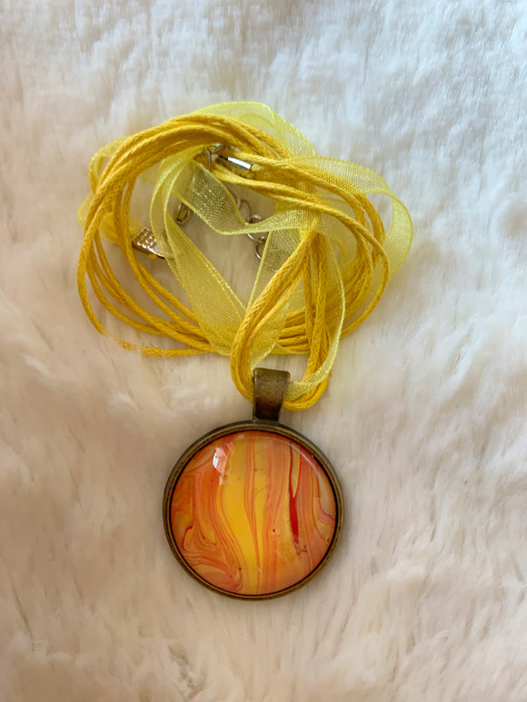 Red and Yellow Pendant Necklace