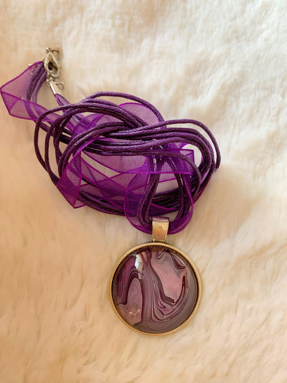 Violet waterfall Pendant Necklace