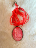 Red and Pink Layers Reversible Pendant Necklace