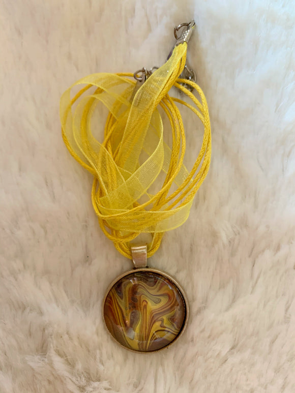 Yellow Waves Pendant Necklace