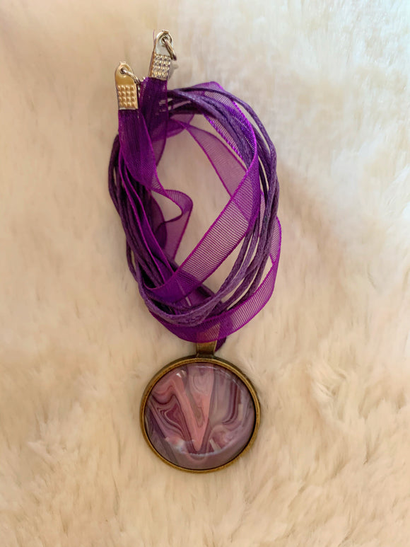 Purple Layers Pendant Necklace