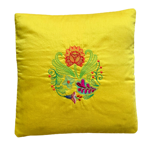 Yellow Flora Cushion Cover