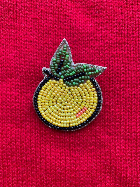 Round Lemon Brooch