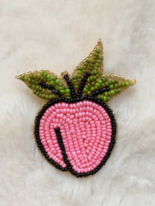 Pink Apple Brooch