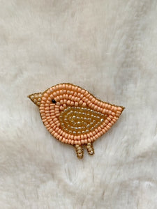 Peach Birdie Brooch