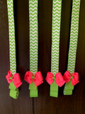 Green Chevron Pinwheel Bow Organizer