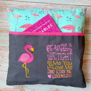 Flamingo Book Pocket Reading Pillow