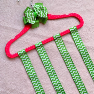 Green Chevron Pinwheel Bow Organizer