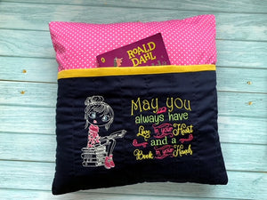 Girl Book Pocket Reading Cushion