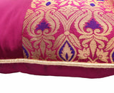 Wine Brocade Silk with gold piping