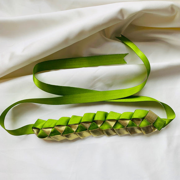 Green Weaved Choker Necklace cum Headband