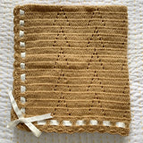 Brown Crochet Receiving Blanket