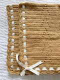 Brown Crochet Receiving Blanket