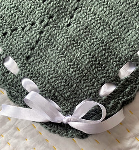 Grey Crochet Receiving Blanket