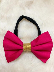 Fuchsia Pink Silk Bow Headband