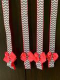 Grey Chevron Pinwheel Bow Organizer