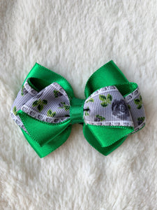 Grey and Green Classy Missy Bow