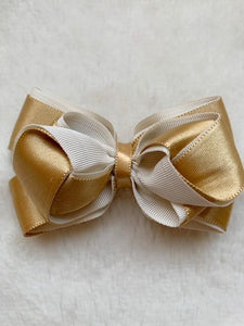 Cream and Gold Elegance Bow