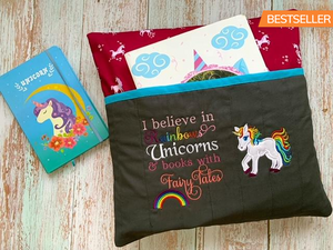 Unicorn Book Pocket Reading Cushion